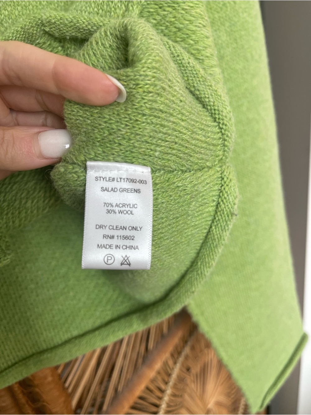 Lush Cropped V-Neck Button Front Sweater Cardigan in Salad Greens - Picture 7 of 8